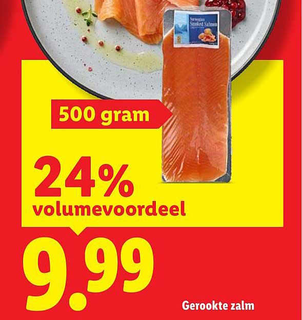 Gerookte zalm 500 gram 24% volumevoordeel