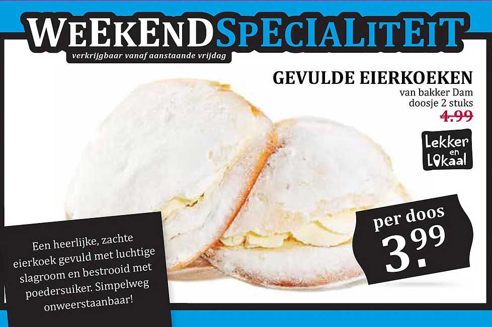 GEVULDE EIERKOEKEN van bakker Dam doosje 2 stuks