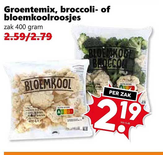 Groentemix, broccoli- of bloemkoolroosjes