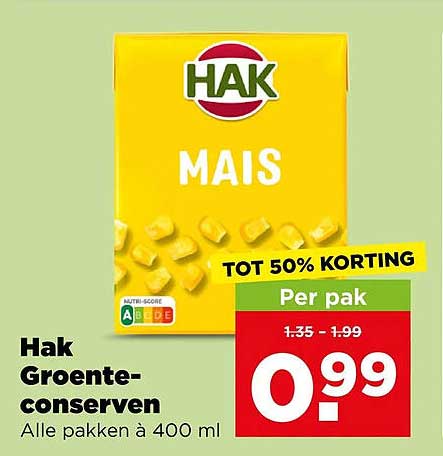 Hak Groente-conserven Alle pakken à 400 ml TOT 50% KORTING
