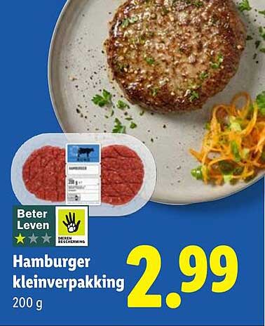 Hamburger kleinverpakking 200 g
