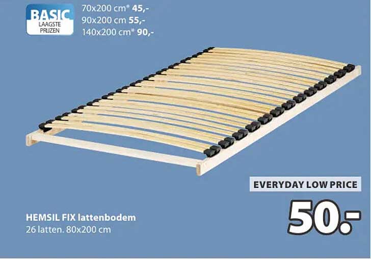 HEMSIL FIX lattenbodem 26 latten. 80x200 cm