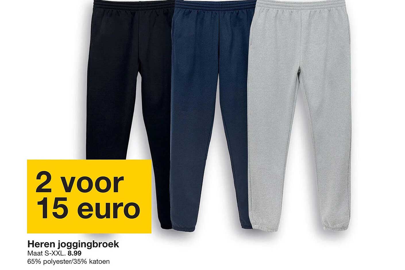 Heren joggingbroek 2 voor 15 euro