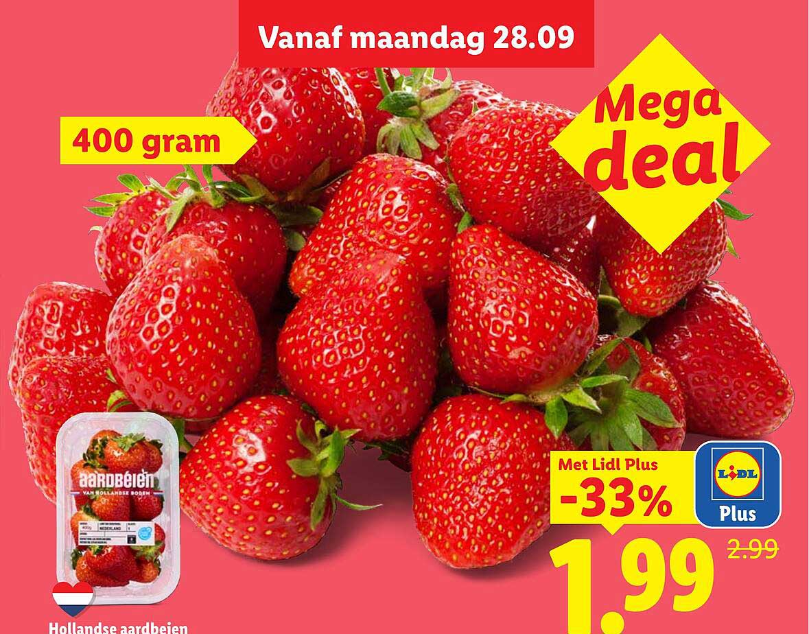 Hollandse aardbeien 400 gram Mega deal