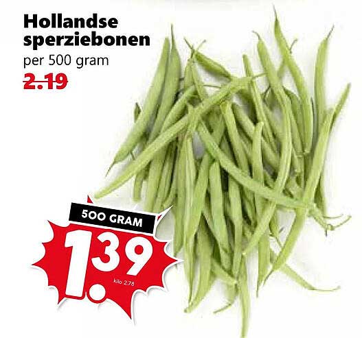 Hollandse sperziebonen per 500 gram