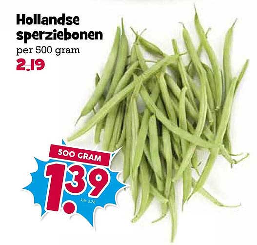 Hollandse sperziebonen per 500 gram