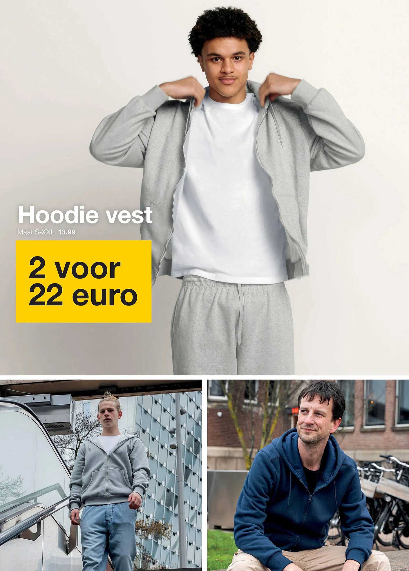 Hoodie vest 2 voor 22 euro
