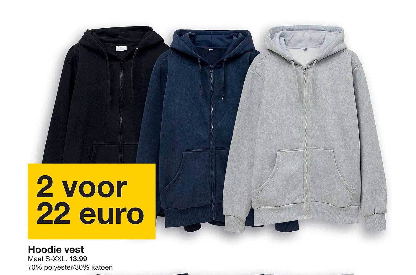 Hoodie vest 2 voor 22 euro