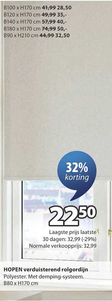 HOPEN verduisterend rolgordijn
