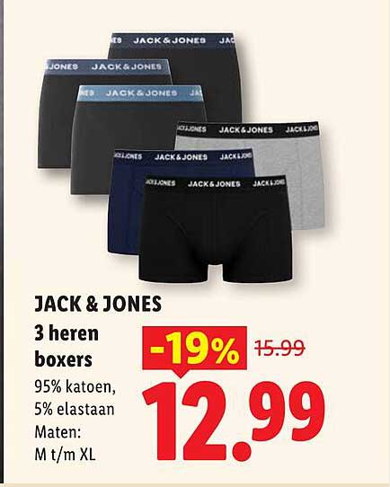 JACK & JONES 3 heren boxers