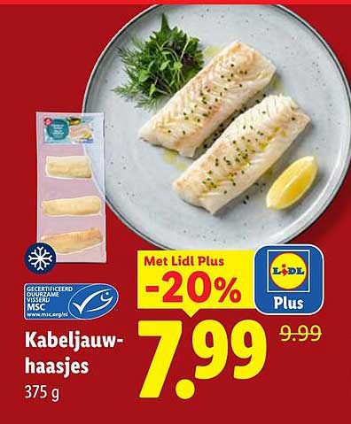 Kabeljauw-haasjes 375 g -20%