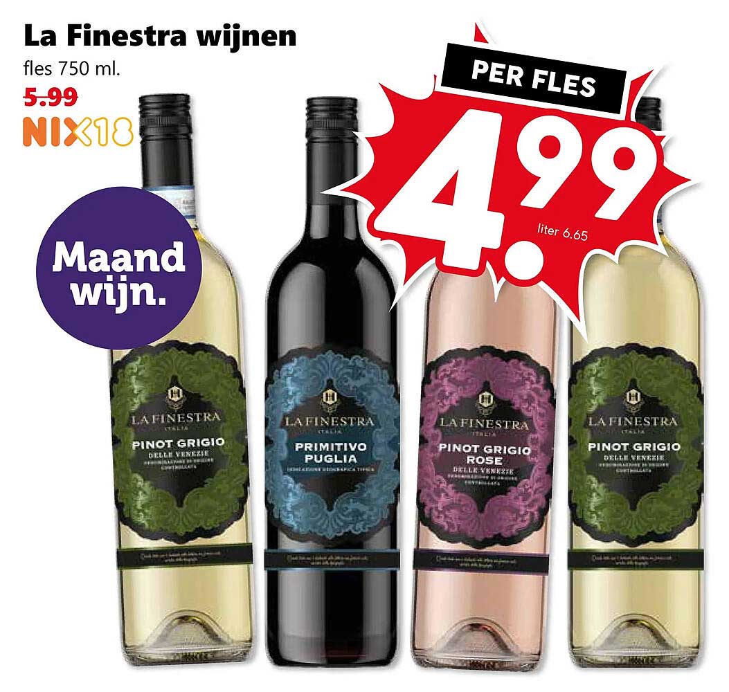 La Finestra wijnen fles 750 ml. PER FLES