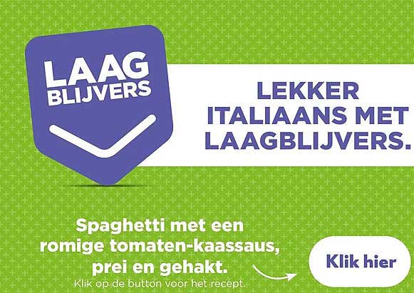 LEKKER ITALIAANS MET LAAGBLIJVERS.