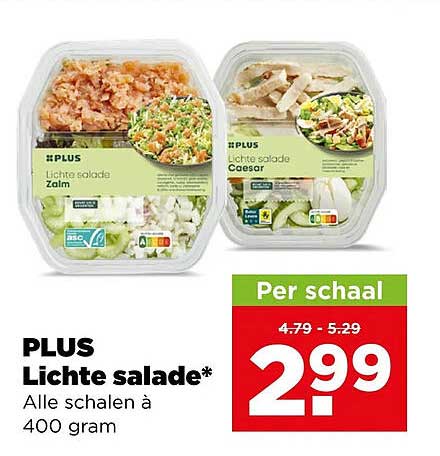 Lichte salade* Alle schalen à 400 gram