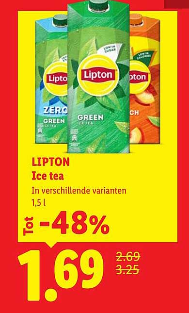 LIPTON Ice tea In verschillende varianten 1,5 l Tot -48%