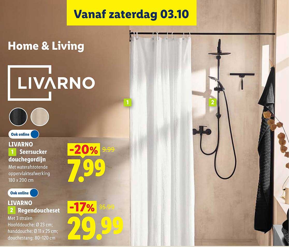 LIVARNO Seersucker douchegordijn