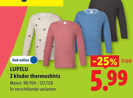 LUPILU 2 kinder thermoshirts -25%