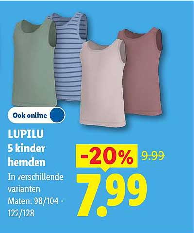 LUPILU 5 kinder hemden -20%