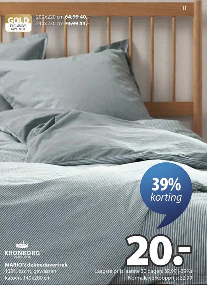 MARION dekbedovertrek 100% zacht gewassen katoen, 140x200 cm