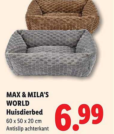 MAX & MILA'S WORLD Huisdierenbed 60 x 50 x 20 cm Antislip achterkant