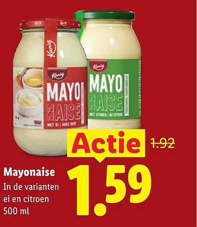 Mayonaise - In de varianten ei en citroen 500 ml Actie