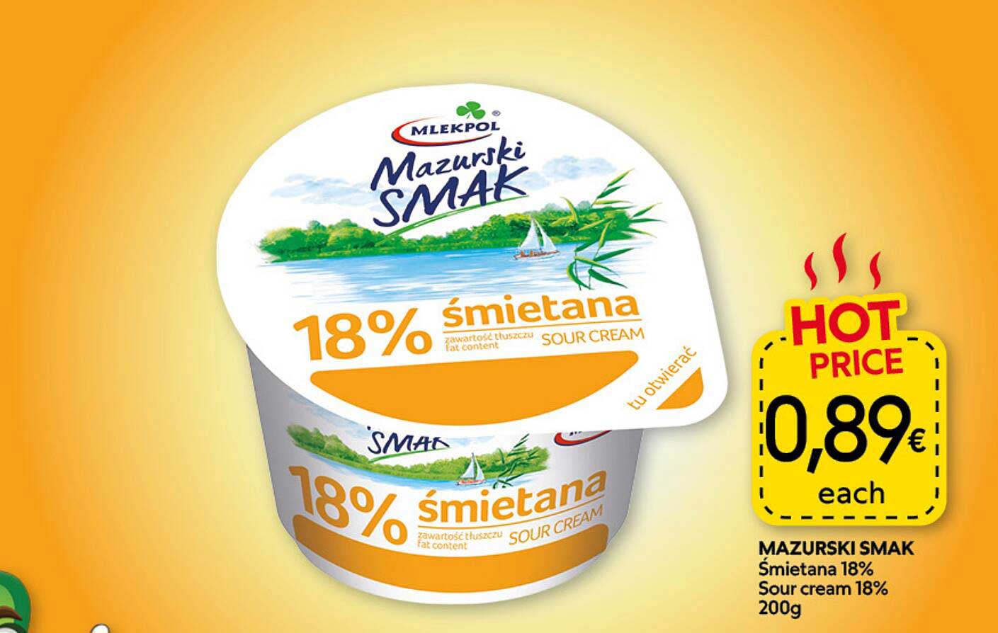 MAZURSKI SMAK Śmietana 18% Sour cream 18% 200g