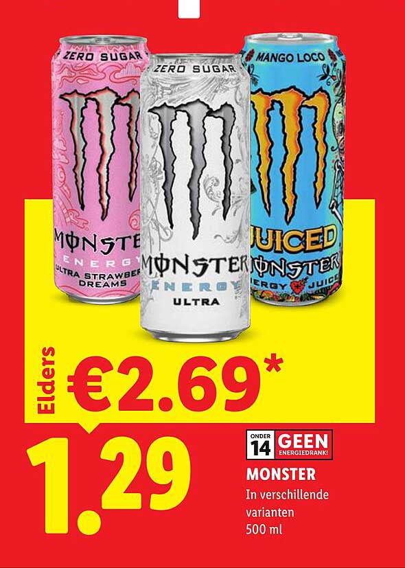 Monster In verschillende varianten 500 ml