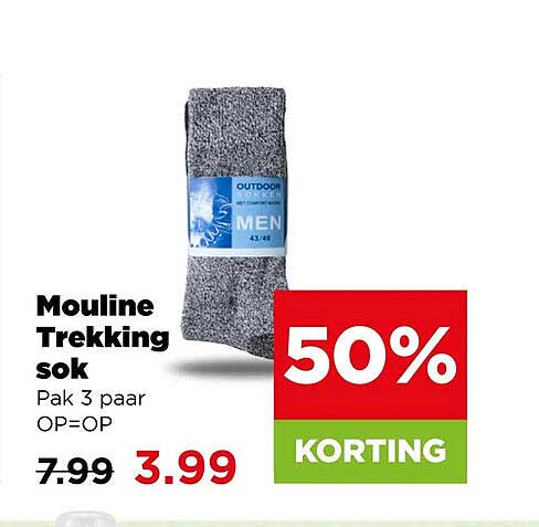 Mouline Trekking sok Pak 3 paar OP=OP 50% KORTING
