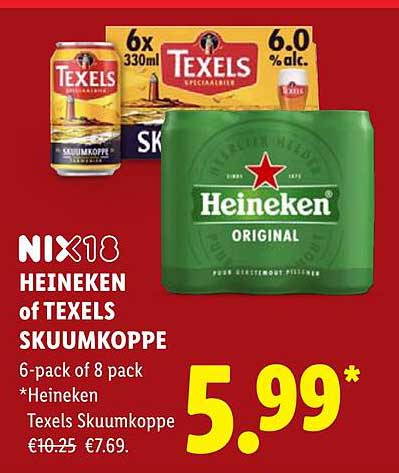 NIX18 HEINEKEN of TEXELS SKUUMKOPPE 6-pack of 8 pack