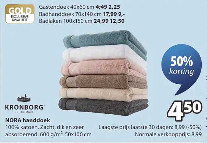 NORA handdoek 50% korting