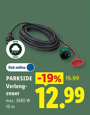 PARKSIDE Verlengsnoer max. 3680 W 10 m