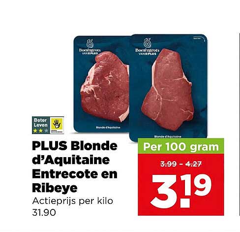 PLUS Blonde d'Aquitaine Entrecote en Ribeye