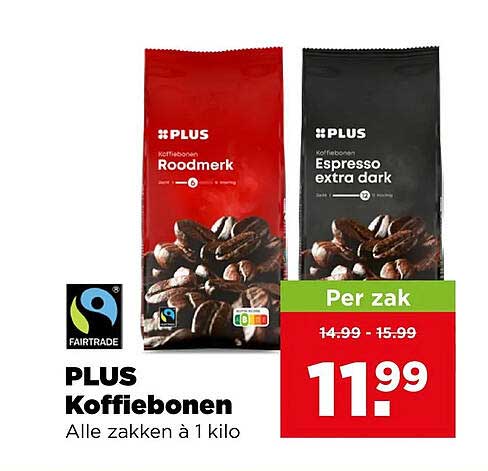 PLUS Koffiebonen Alle zakken à 1 kilo