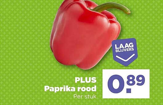 PLUS Paprika rood Per stuk
