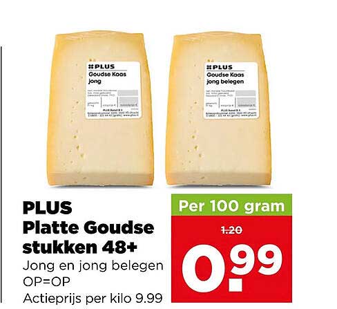 PLUS Platte Goudse stukken 48+ Jong en jong belegen OP=OP