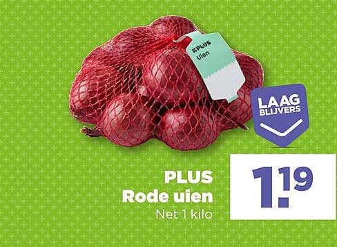 PLUS Rode uien Net 1 kilo