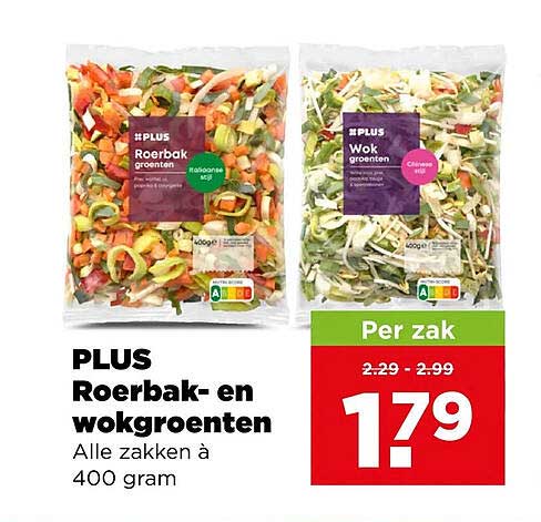 PLUS Roerbak- en wokgroenten Alle zakken à 400 gram
