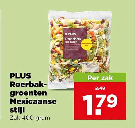 PLUS Roerbak-groenten Mexicaanse stijl Zak 400 gram