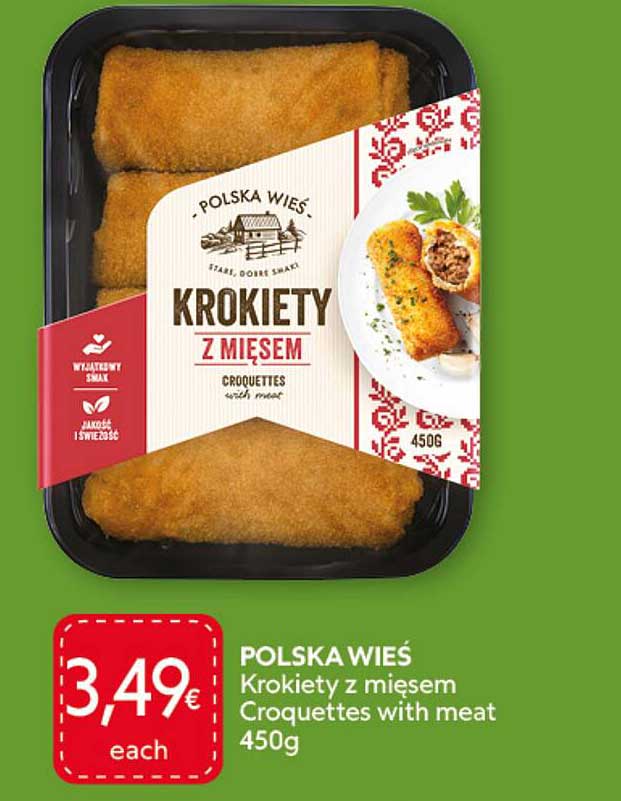 POLSKA WIEŚ Krokiety z mięsem Croquettes with meat 450g