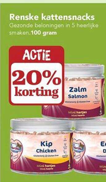 Renske kattensnacks - Gezonde beloningen in 5 heerlijke smaken, 100 gram - ACTIE 20% korting
