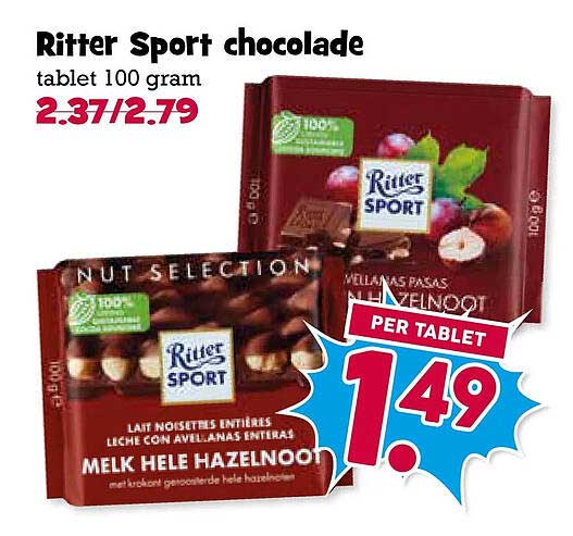 Ritter Sport chocolade tablet 100 gram