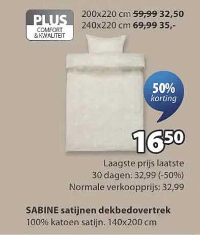 SABINE satijnen dekbedovertrek