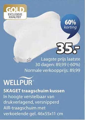 SKAGET traagschuim kussen 60% korting