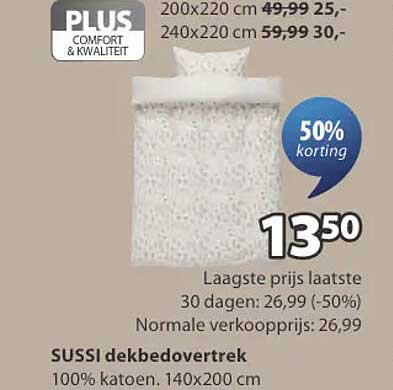 SUSSI dekbedovertrek 50% korting
