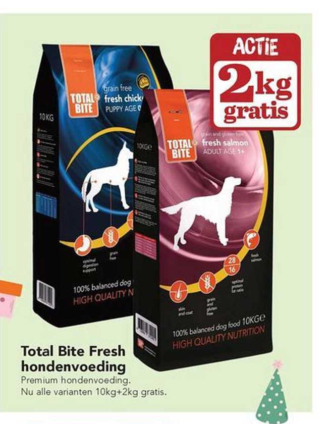Total Bite Fresh hondenvoeding 2kg gratis