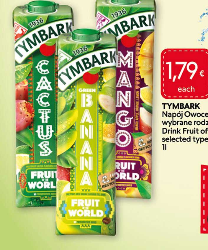 TYMBARK Napój Owocowy wybrane rodzaje Drink Fruit of selected types 1l