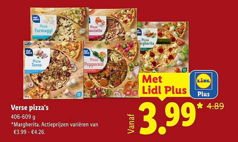 Verse pizza's Met Lidl Plus