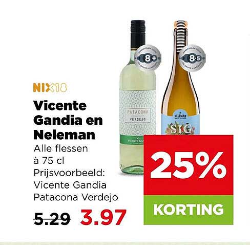 Vicente Gandia en Neleman Alle flessen à 75 cl 25% KORTING