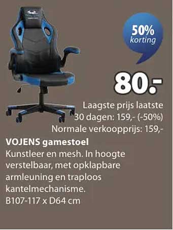 VOJENS gamestoel 50% korting