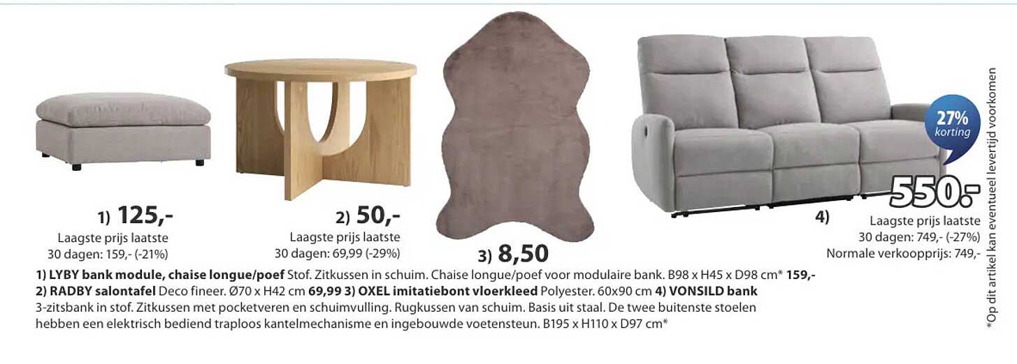 VONSILD bank 2e halve prijs